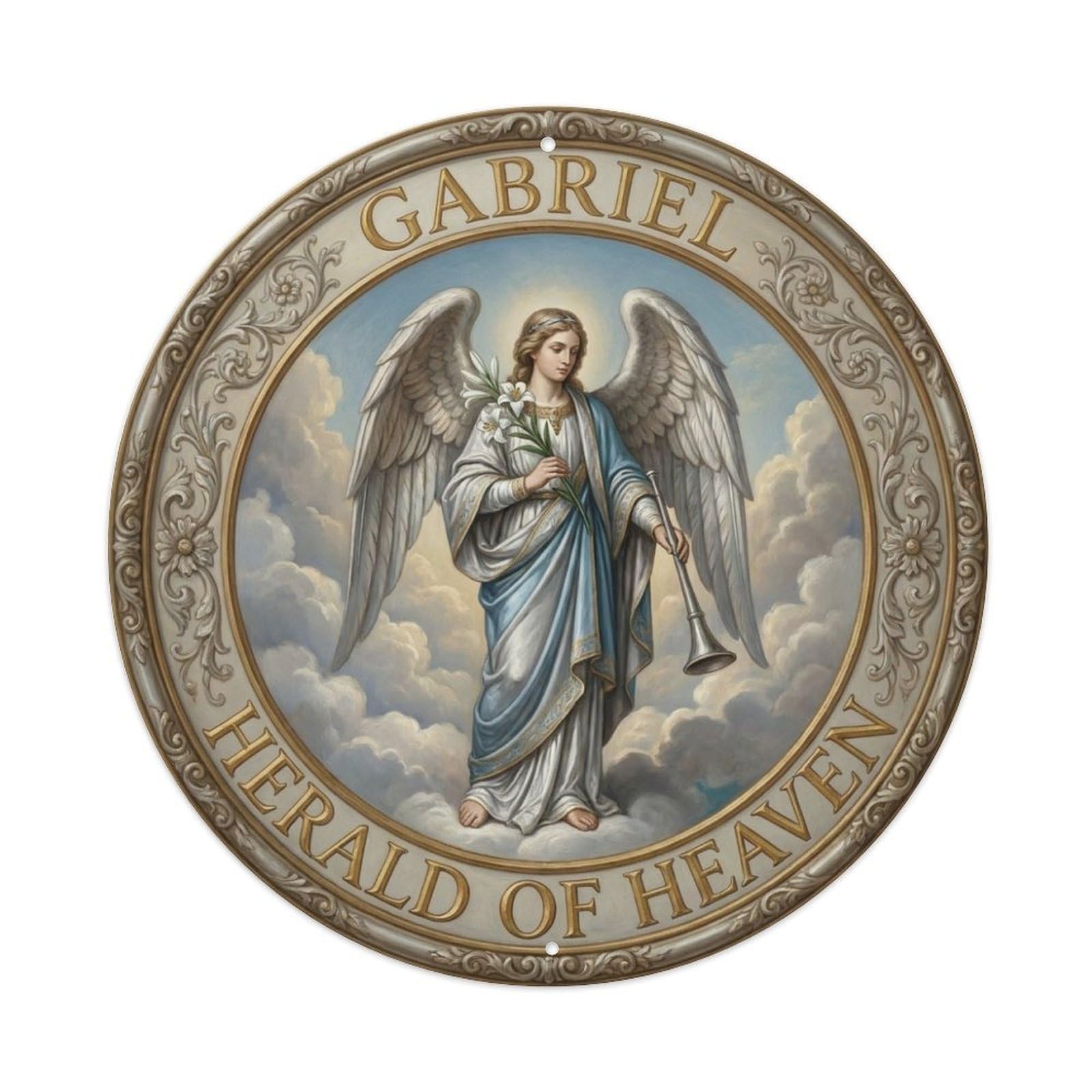 Holy Light Archangel Gabriel Herald of Heaven Metal Tin Sign