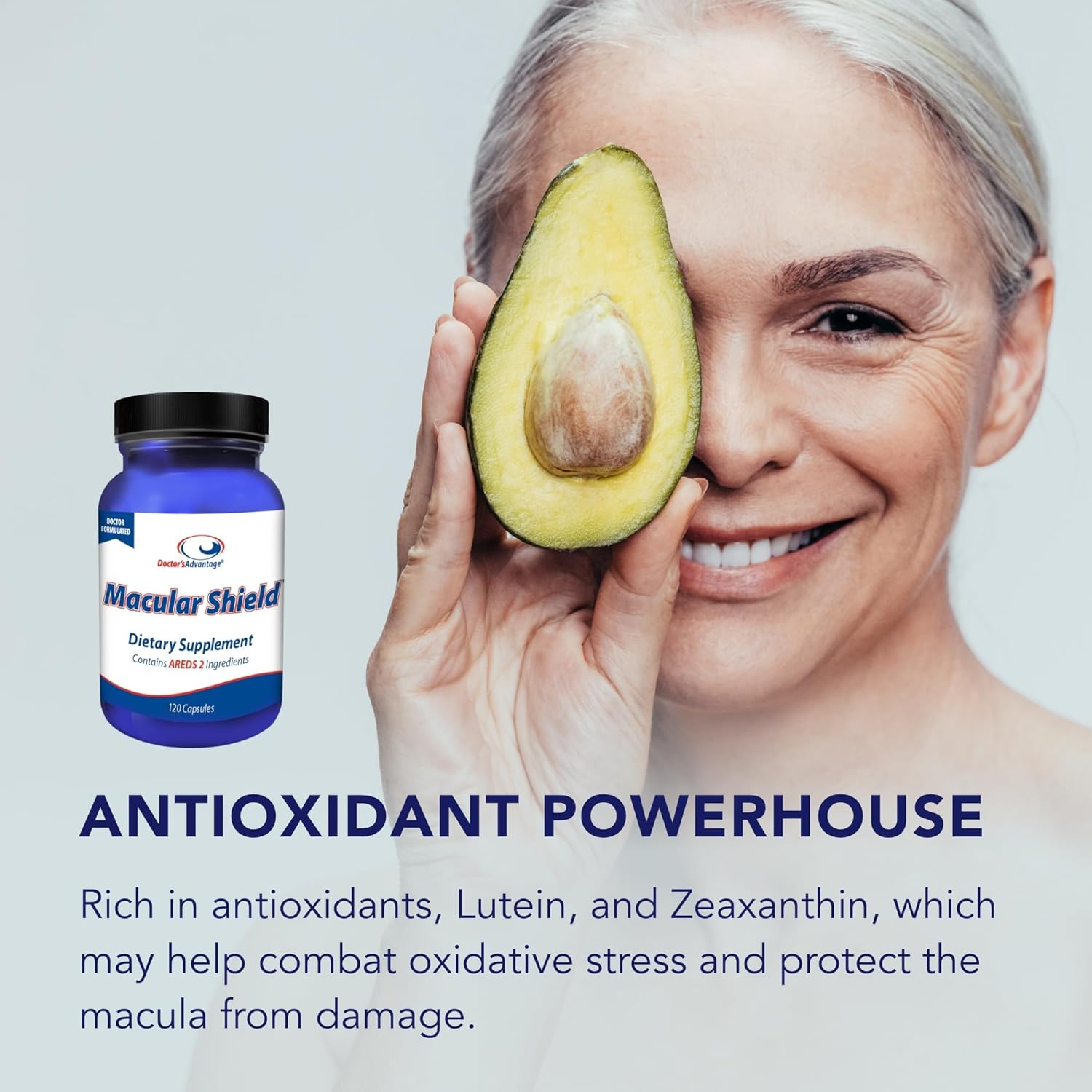 Doctor’s Advantage Macular Shield Eye Vitamins 120 Capsules | Lutein and Zeaxanthin Supplements with AREDS 2® Ingredients for Macular Degeneration Support​