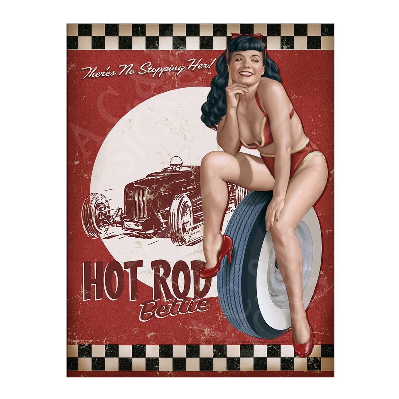 Pin Up Girl Metal Sign Plaque Print Poster Garage Man Cave Shed Home Bar Pub Sign Ref314 (10X8 inches (Approx)25cmx20cm)