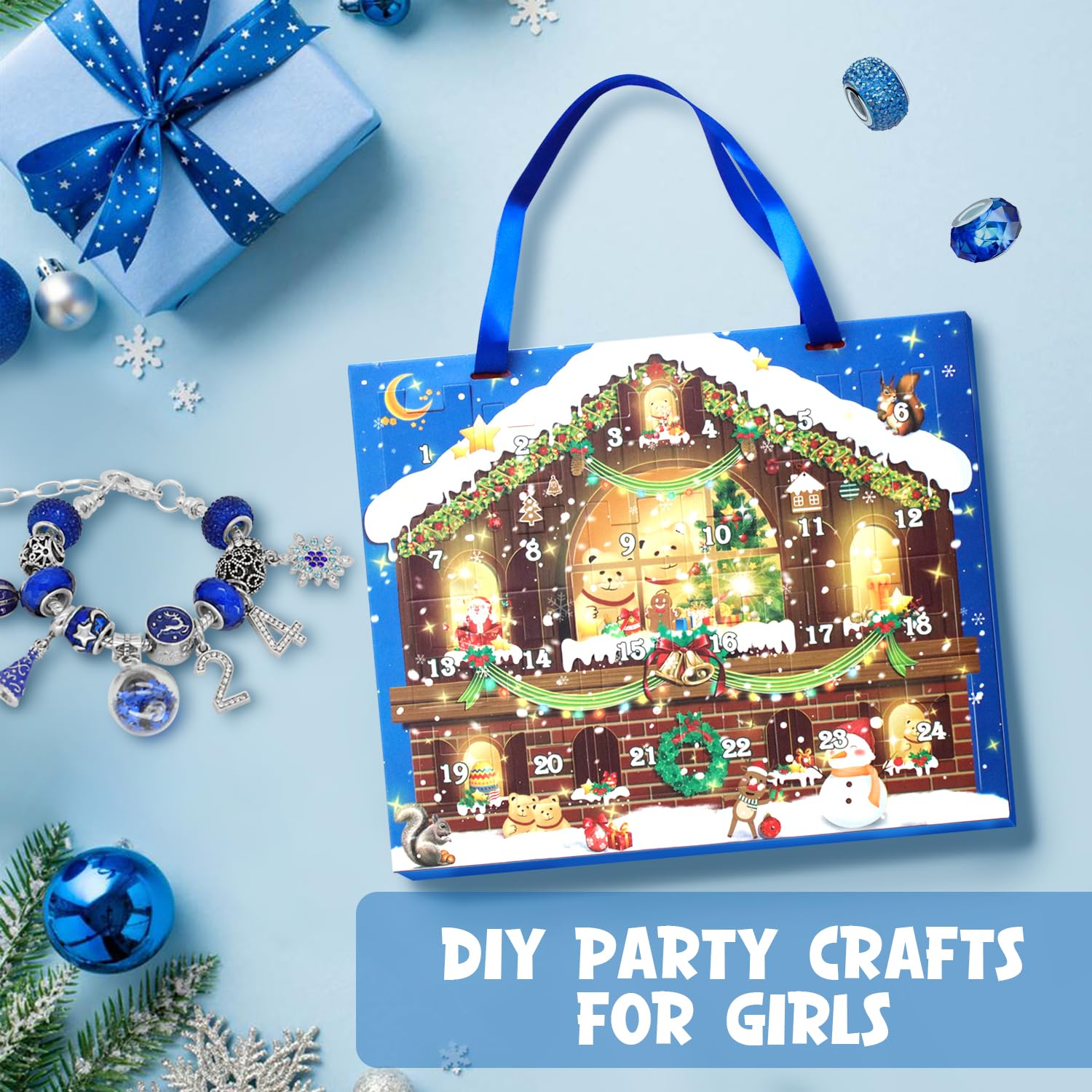 Raoclay Adventskalender 2024 Mädchen - DIY Schmuck Armband Set Mit 24 Perlen