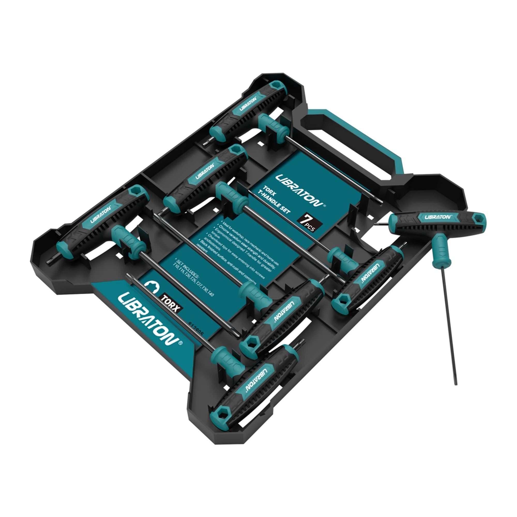 7 szt. Zestaw kluczy Torx z uchwytem T. Klucz z uchwytem T, konstrukcja z dwiema końcówkami, T10-T40, odpowiedni do śrub Auto narzędzie do naprawy rowerów