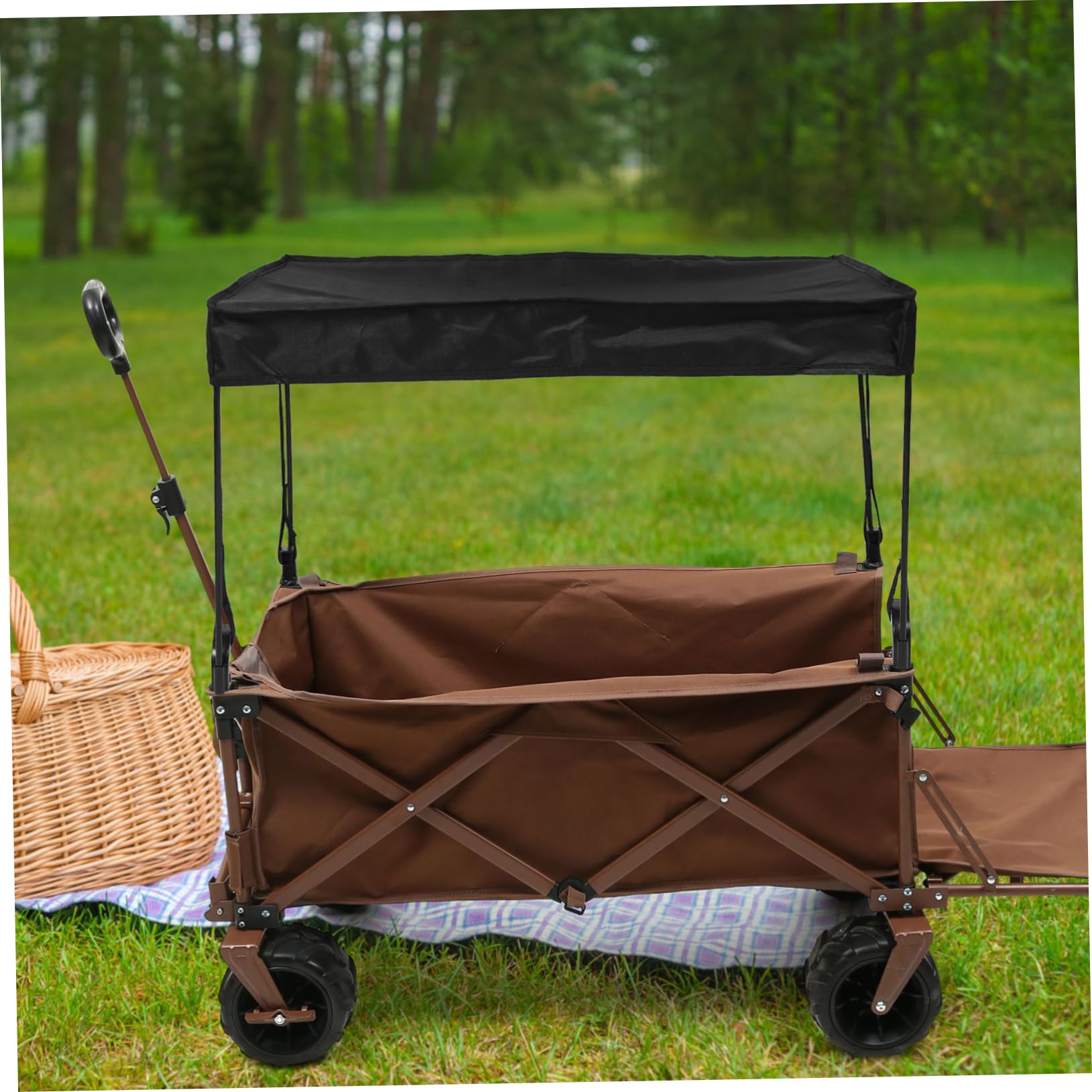PartyKindom Toldo Plegable Para Camping Sombrilla Parasol Protector Solar Carrito Picnic
