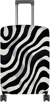 Nuxovilar Zebra Stripe Luggage Cover Fits 28-30" Elastic Fabric | Suitcase Protectors, Baggage Sleeves zebra stripe wrap, fashion animal covers trendy trips transit Zebra Stripes