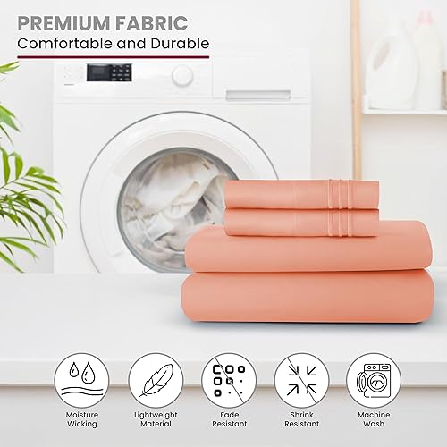 Miniatura 6 de LDC LUX DECOR COLLECTION Sábanas  Juego de sábanas de 6 piezas tamaño matrimonial  Sábanas de microfibra cepillada  Sábanas y fundas de almohada de