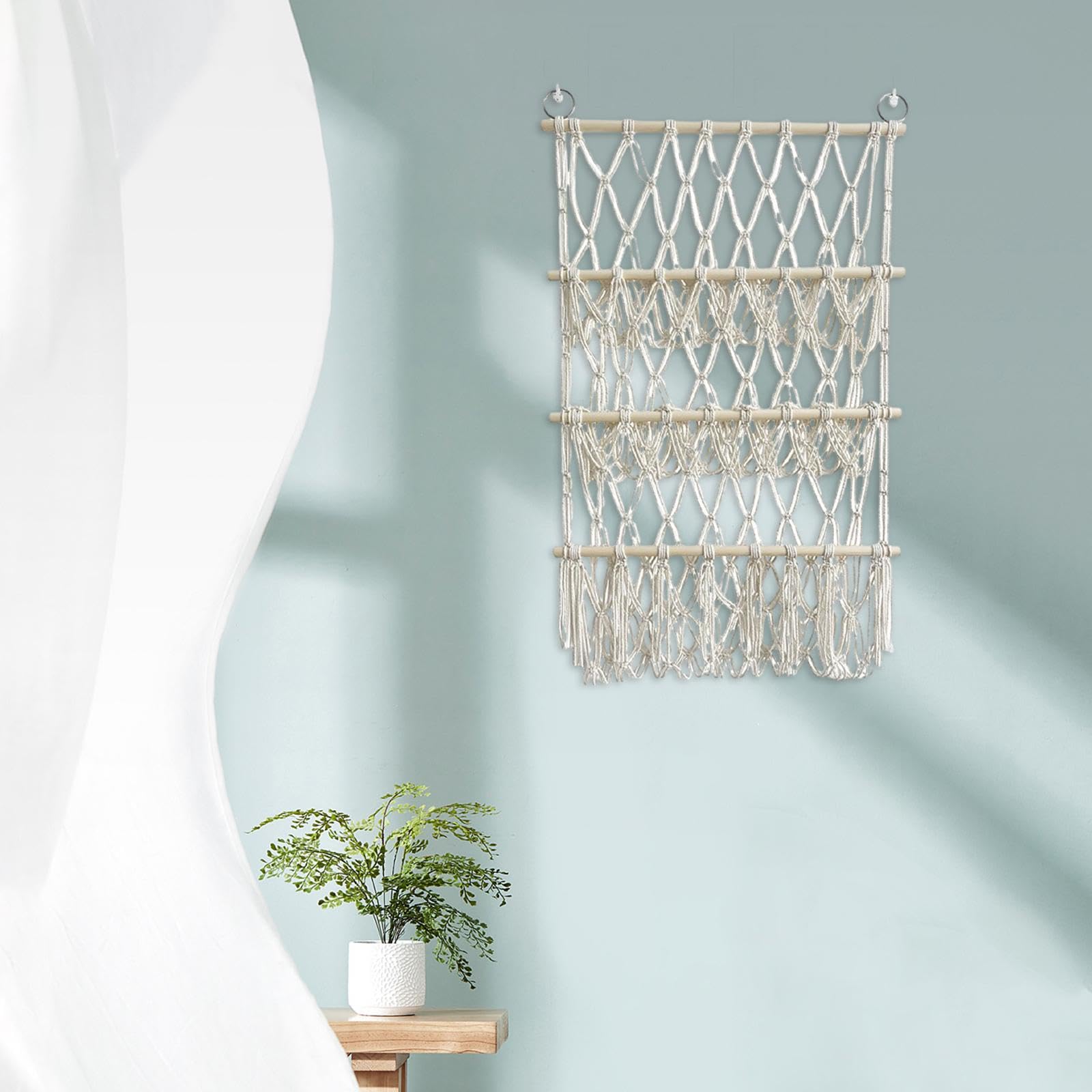Filet Hamac Pour Peluches - Organisateur Mural Tissé Main - Décoration Boho Pour Chambre Et Rangement Jouets