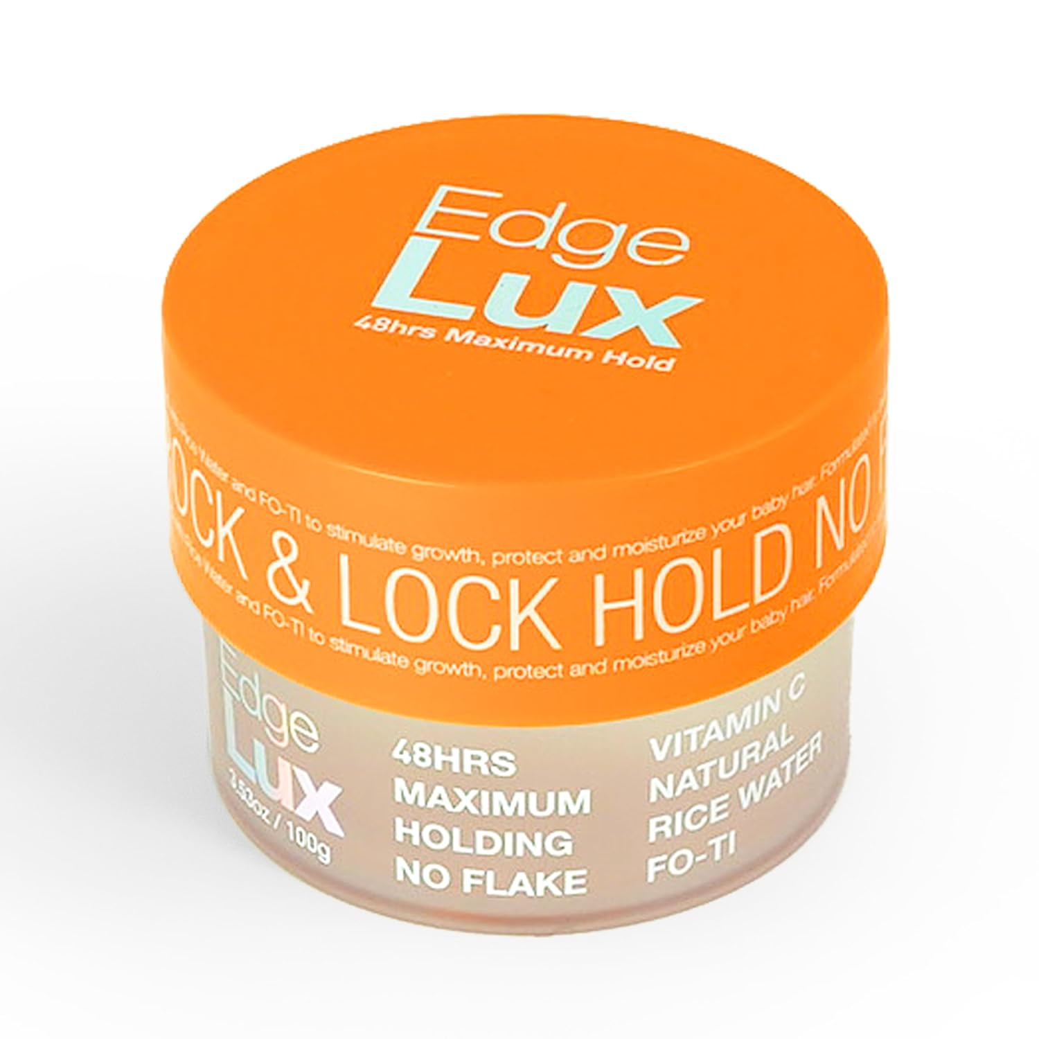 Edge Lux Orange Edge Control Gel with Castor Oil, Keratin, Biotin, and Olive Oil – 48 Hour Maximum Hold, Non-Flaking, Non-Greasy, Scented, Conditioning Styling Gel for All Hair Types, 3.53 Ounce