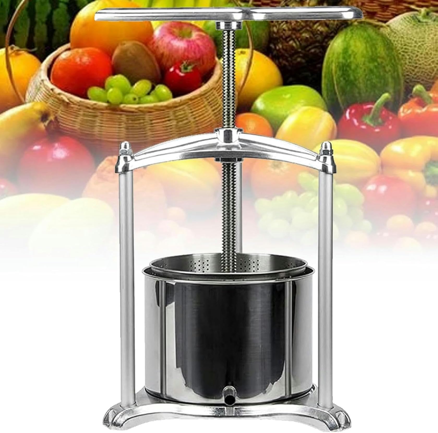 Presse à vin et extracteur de jus de fruits manuel 3L