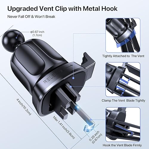Miniatura 6 de Miracase Soporte universal 3 en 1 para teléfono celular para tu automóvil, soporte universal de teléfono para salpicadero, ventilación de aire,