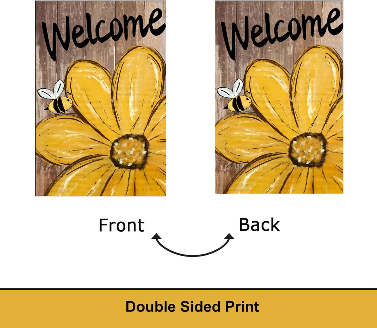 Sunflower Spring Summer Welcome Garden Flags 12x18- Bee Flower Yard Flag Double Sided for Outside Lawn Patio - Image 6