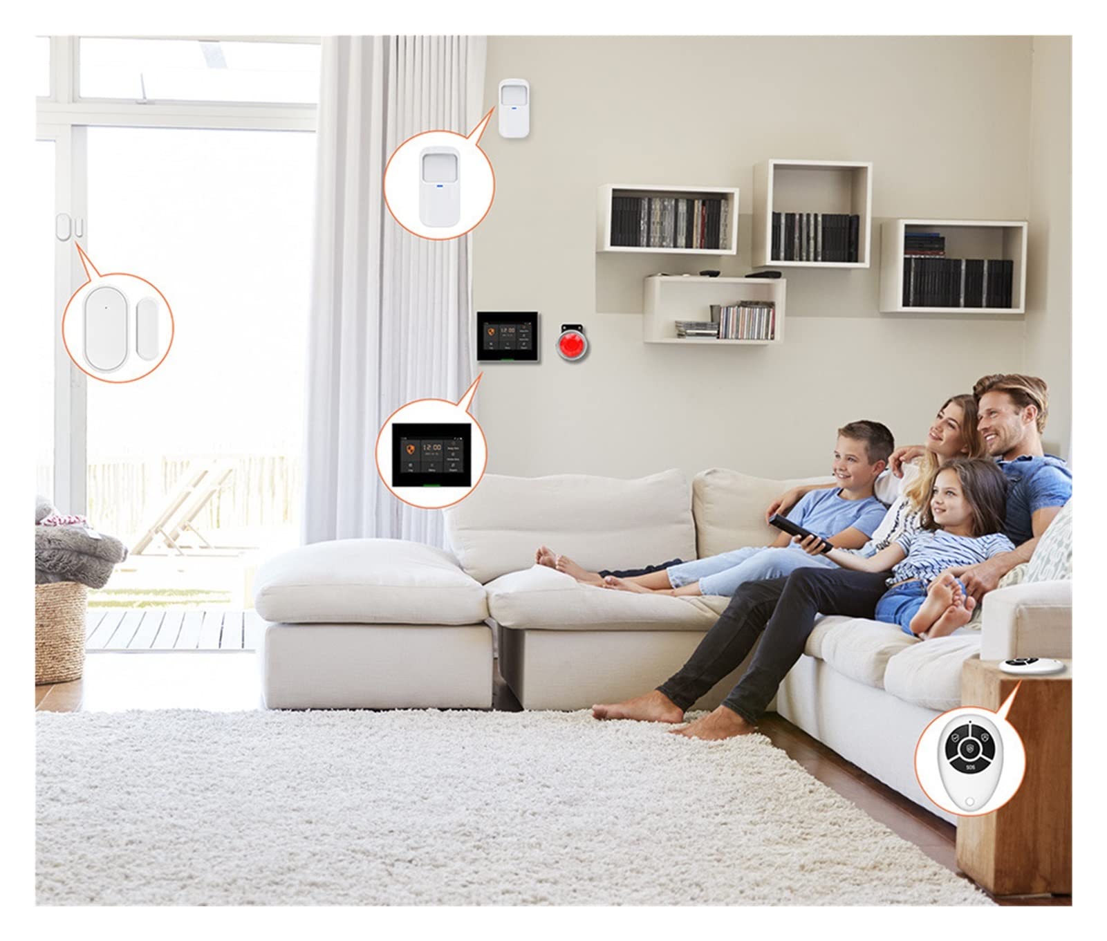 Inteligente 2G / 4G Sistema de Alarma antirrobo inalámbrico WiFi Inicio con Soporte de Timbre de la función de Llamada de Voz bidireccional(2G)