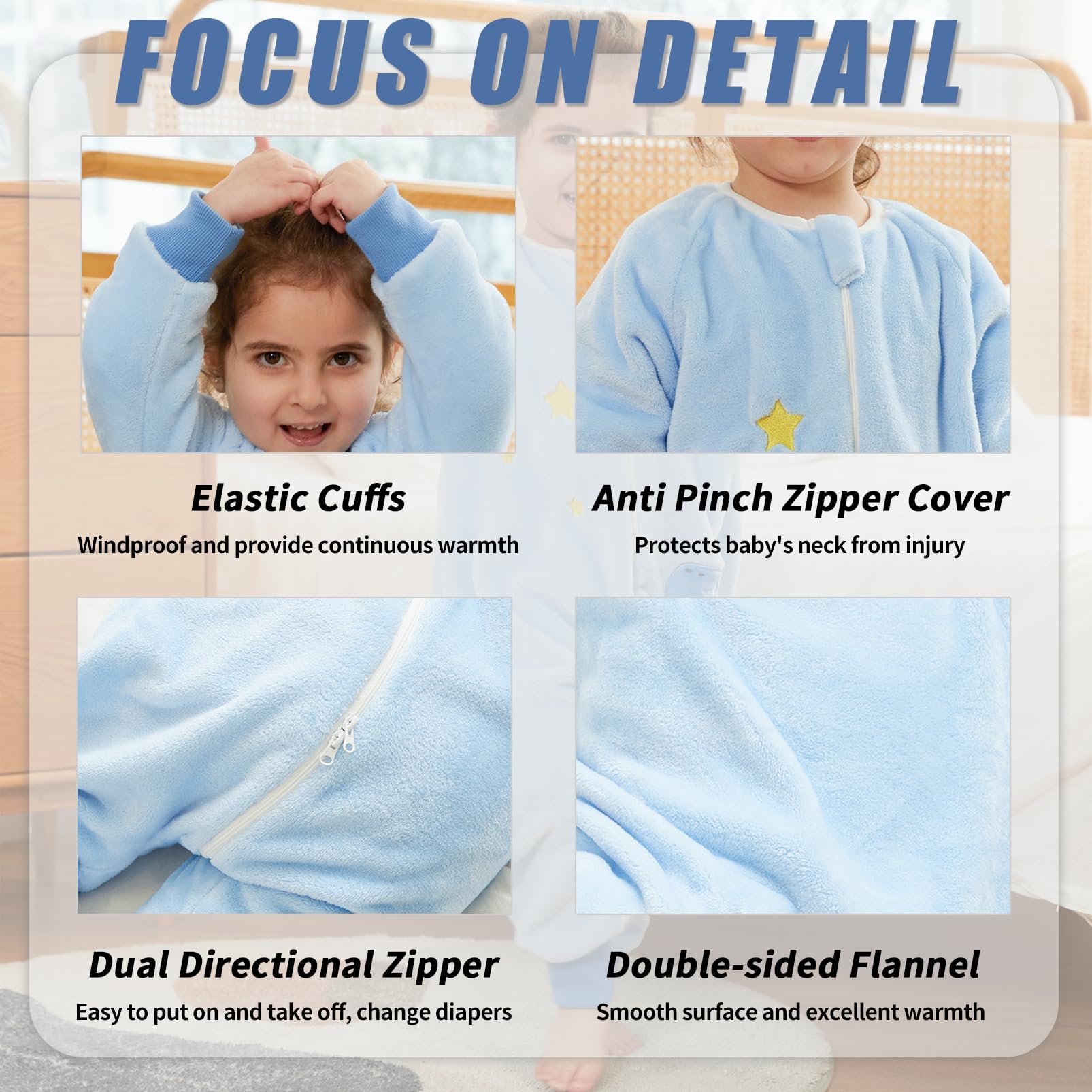 Monstoyo Sacco Nanna con Piedini Bambini Bambina, Invernale Flanella Pigiama Pagliaccetto Neonato, Maniche Lunghe & Gambe Separate Sacco a Pelo Cartone Tuta per Ragazze Ragazzi 0-6 Anni