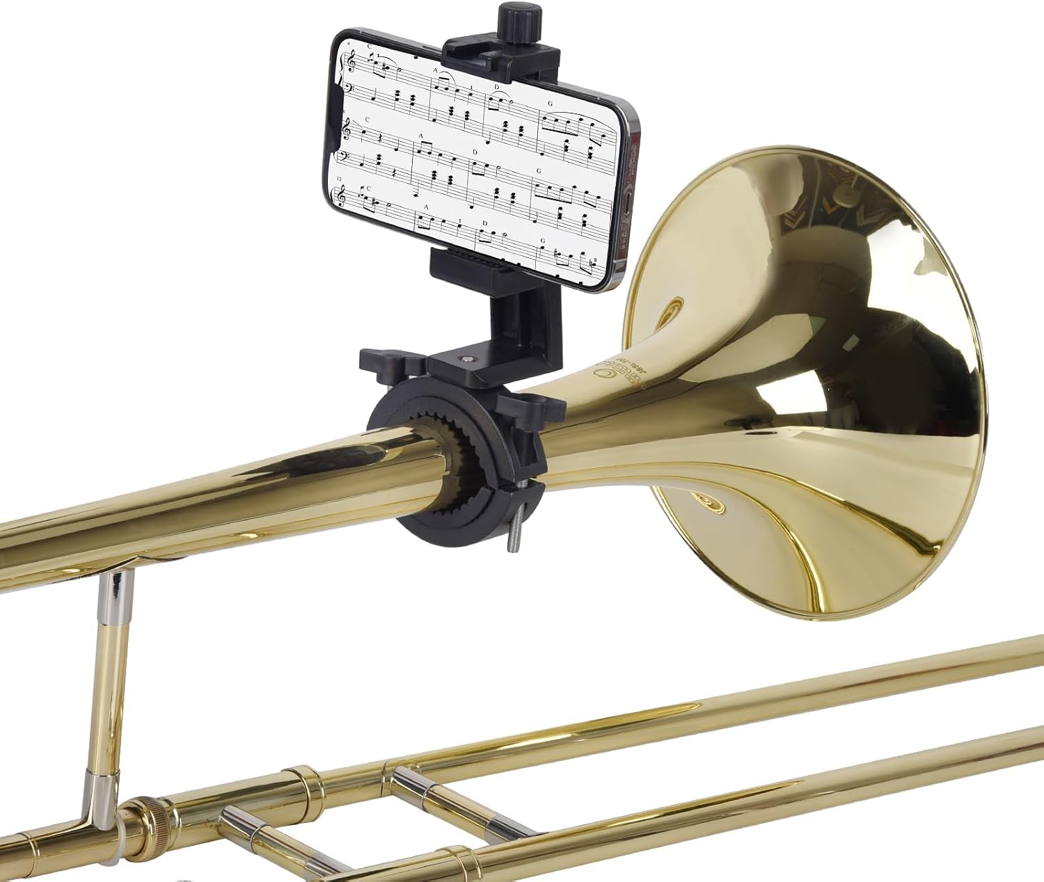 Adjustable Trombone Phone Lyre,1.5”-2.5” Low Brass Lyre for Trombone, Mellophone,- Fits of 99.9% of Smartphones