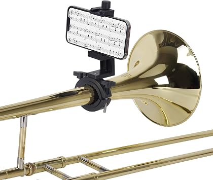 Adjustable Trombone Phone Lyre,1.5-2.5 Low Brass Lyre for Trombone, Mellophone,- Fits of 99.9% of Smartphones