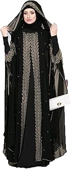 BURAQUE DESIGNERNida fabric Free Size Muslim Burqa/Abaya & Burkha Dress for Muslim women and Girl's (F01-Burkha)