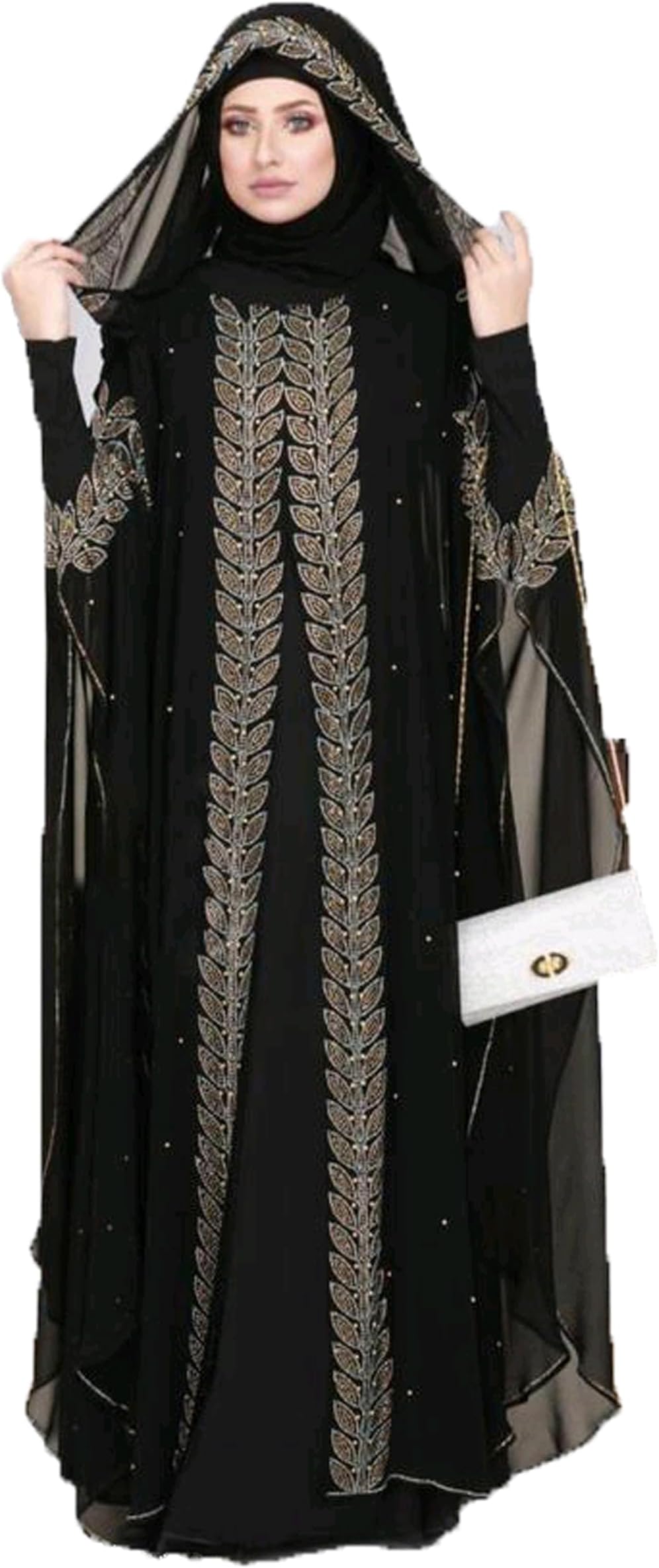 BURAQUE DESIGNERNida fabric Free Size Muslim Burqa/Abaya & Burkha Dress for Muslim women and Girl's (F01-Burkha)