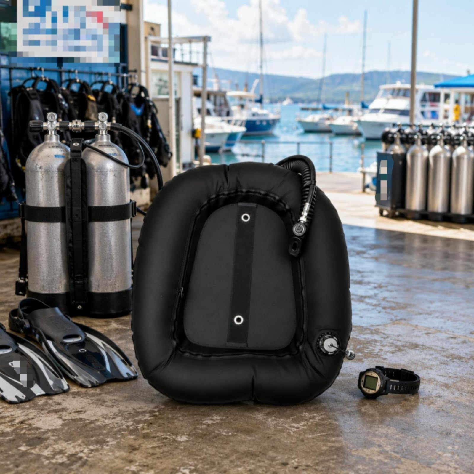 Chaleco de Flotabilidad para Buceo Compensador de Flotabilidad Trasera Vejiga para Doble Tanque EPDM 14 Pulgadas Diseño Organizado Adecuado para