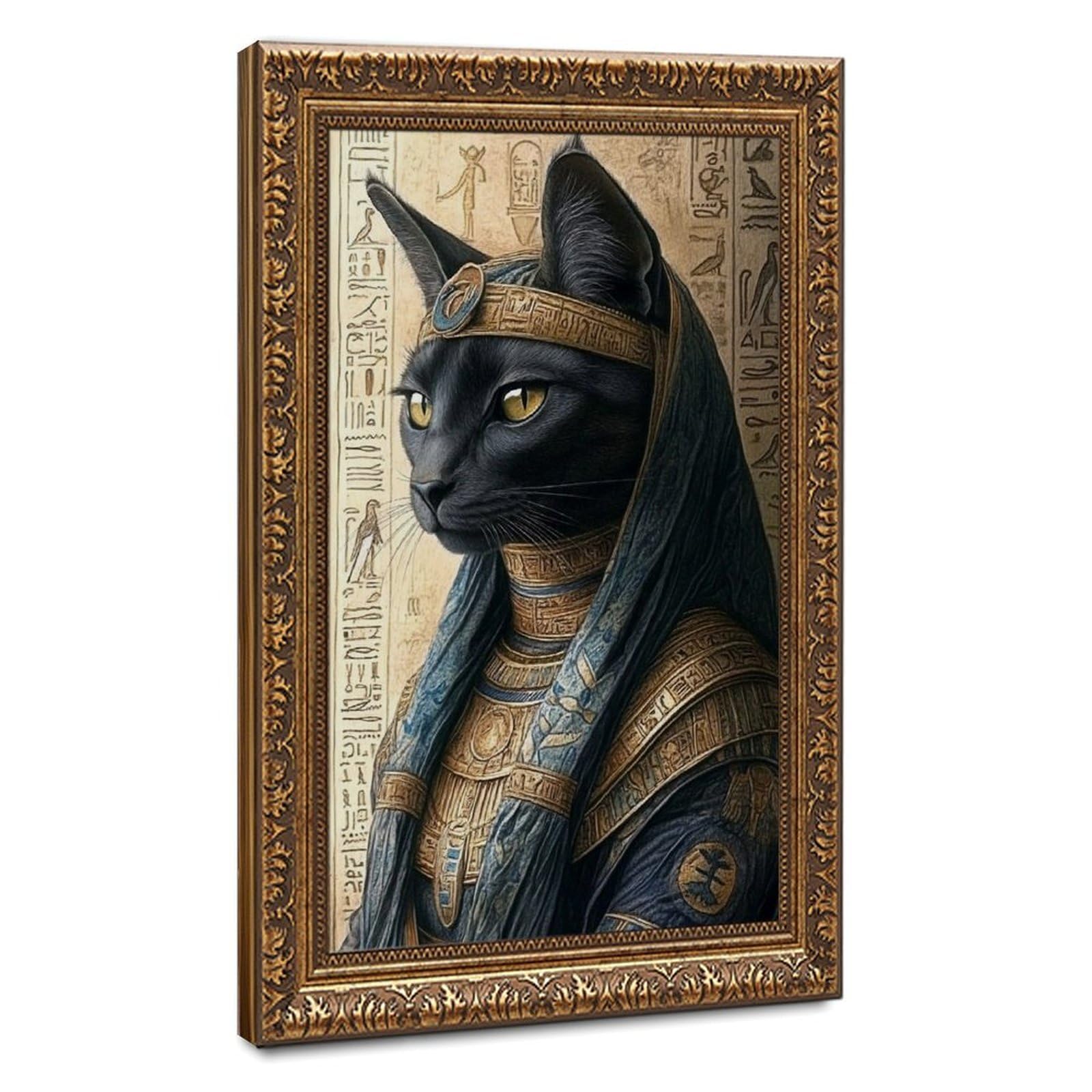 Bareronor Abstract Cat of The Egyptian Royal Family Canvas Poster Bedroom Decor Landscape Office Room Decor Gift 24" L X 36" W