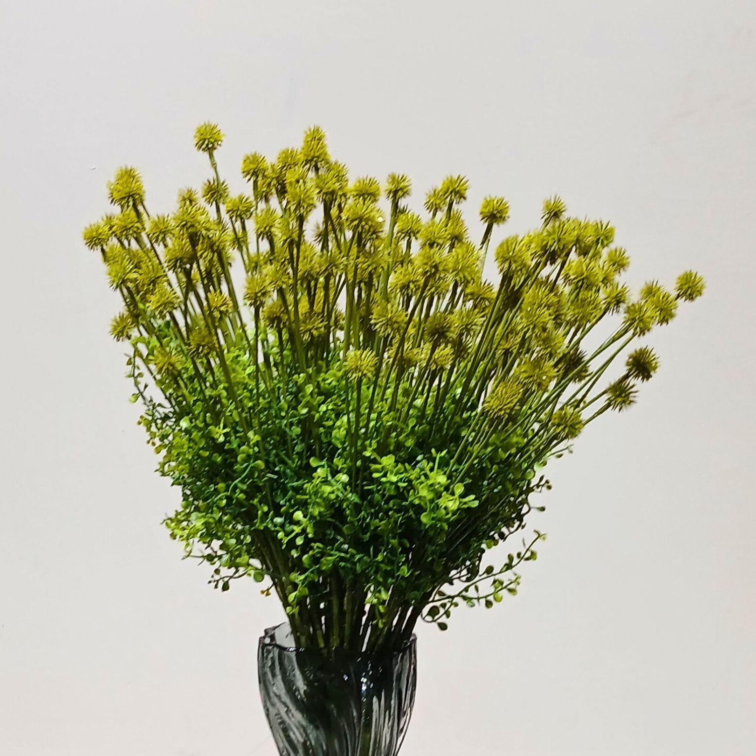 NAVHOME Artificial 1Pcs Green Seeded Beautiful Flowers Sprays Plant Stems Branches Plastic Fake Plants for Flower Arrangement Home Wedding Garden Table Centerpiece Decoration (Vase Not Included)
