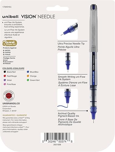 Miniatura 2 de uni-ball Vision Needle bolígrafos, Colores Variados