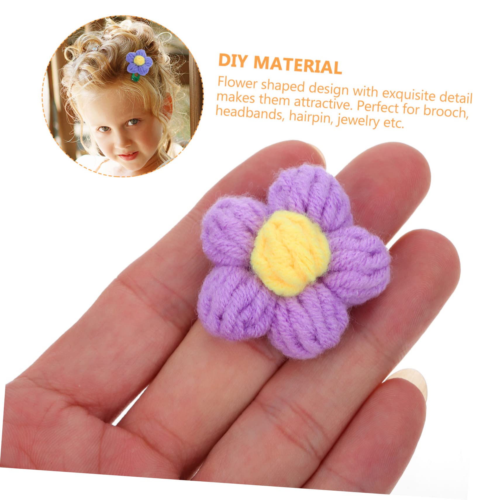HOMSFOU 10pièces Ornement Floral Manuel Broche Charmante Soi-même Accessoires pour Coiffure Fleurs Matériel pour Épingles à Cheveux
