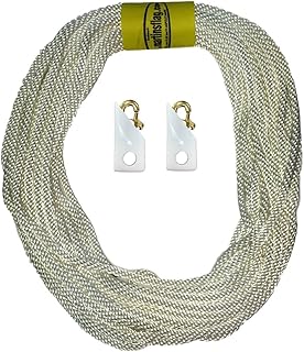 5/16" Flagpole Rope with Brass Snaps and Noise Cancelling Snap Covers, Available (40 Feet)