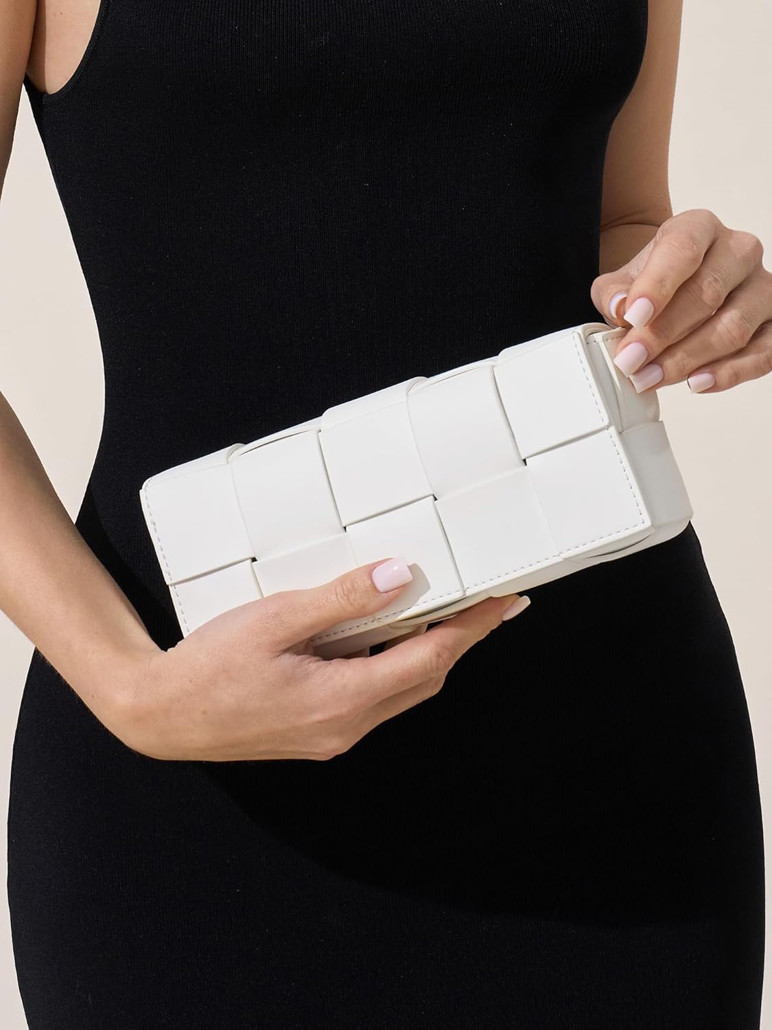 CHUNLI Woven Clutch Purses for Women - Sleek Shoulder Handbag for Evening, Formal Events, Wedding, Party, Special Occasions - Image 2