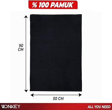 WONKEY - Desensiz El Yüz Havlusu 50x90 cm, Pamuklu El Havlusu, Yüz Havlusu, Baş Havlusu, Fitness ve Gym için Havlu, Spor Havlusu, Antreman Havlusu, Banyo ve Seyahat Havlusu (1 Adet)