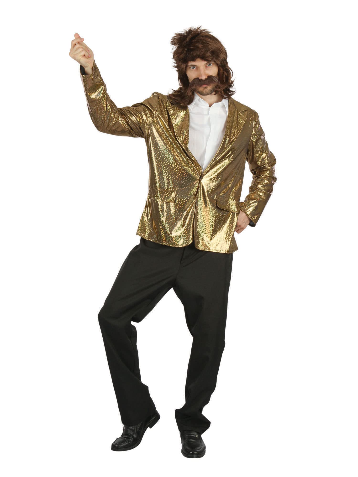 Bristol Novelty AF090 Disco Jacket, Men, Gold, One Size Halloween Halloween