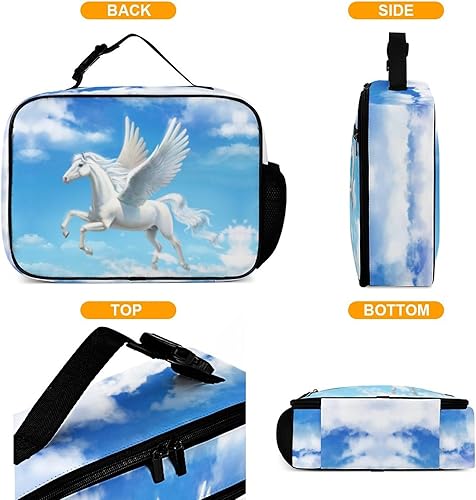 Miniatura 4 de Pegasus - Lonchera reutilizable aislada, bolsa enfriadora, lonchera para comida y alimentos, bolsa de mano para mujeres, niños, niñas, niños,