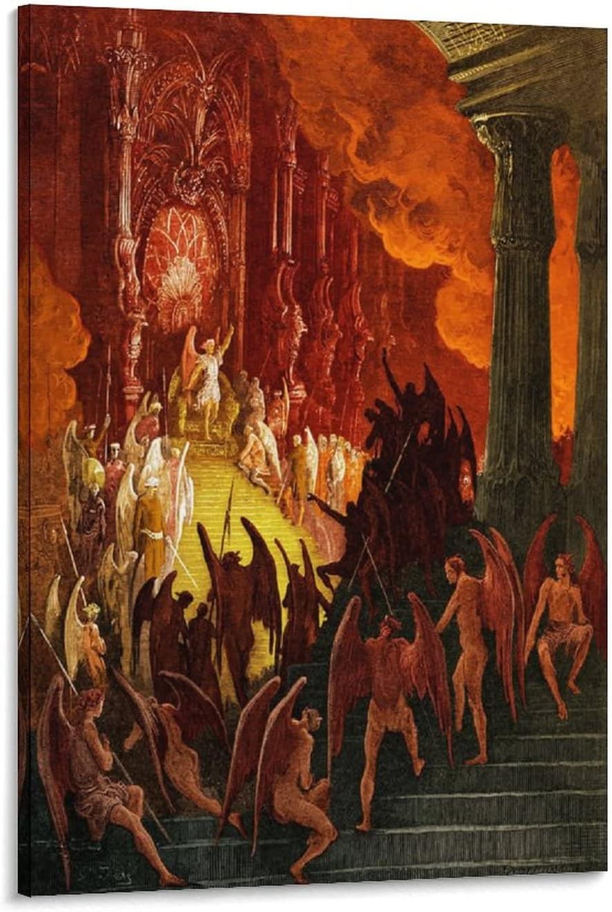 Amazon.com: Gustave Dore - Paradise Lost Satan in Council Engraving by ...