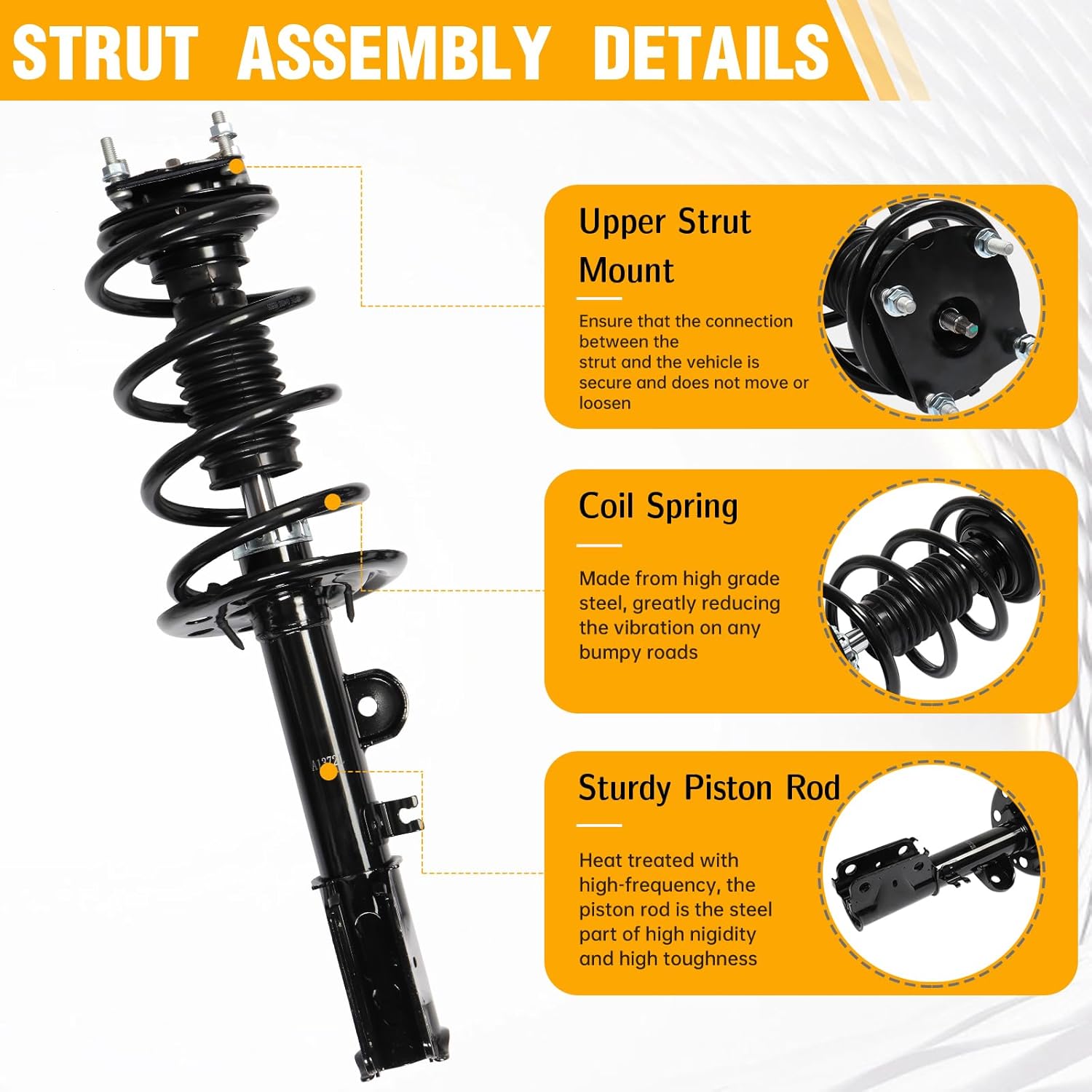 Pair Front Complete Struts Assembly with Coil Spring Compatible with Ford Explorer 2011 2012 2013 AWD Shock Absorbers Kit 272620 272621, Left & Right, 2PCS