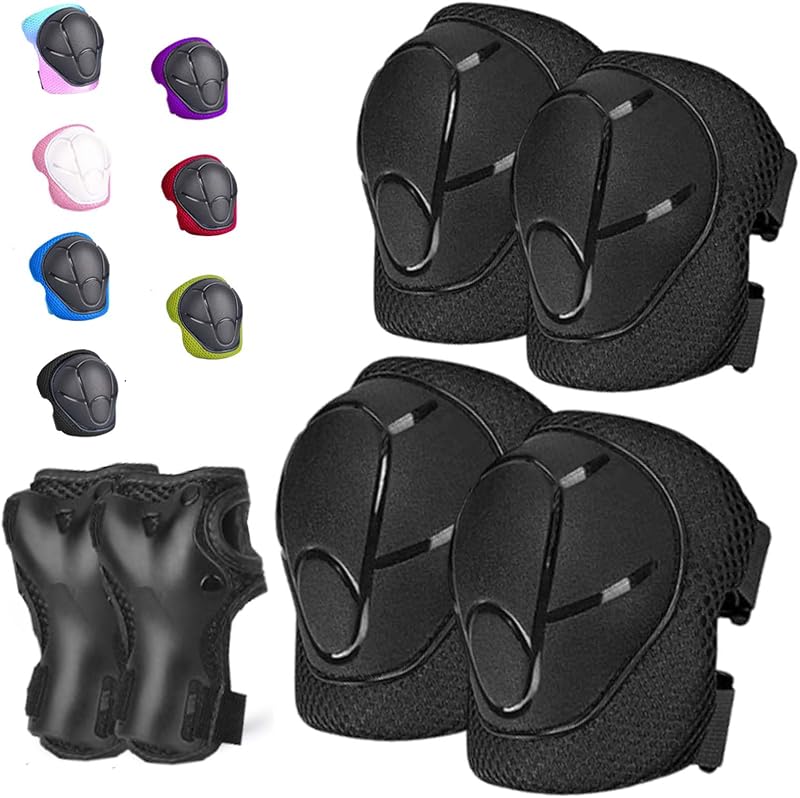 Rodilleras para niños y jóvenes, coderas para niños de 3 a 14 años, juego de equipo de protección para niños 6 en 1, ajustable para patinaje, ciclismo, bicicleta, patines, patines