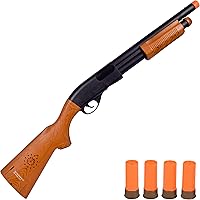 Sunny Days Maxx Action Pump Action Blaster Toy - Realistic Sounds, Ejecting Shells, Wood Grain Cowboy Gun for Kids Role Play
