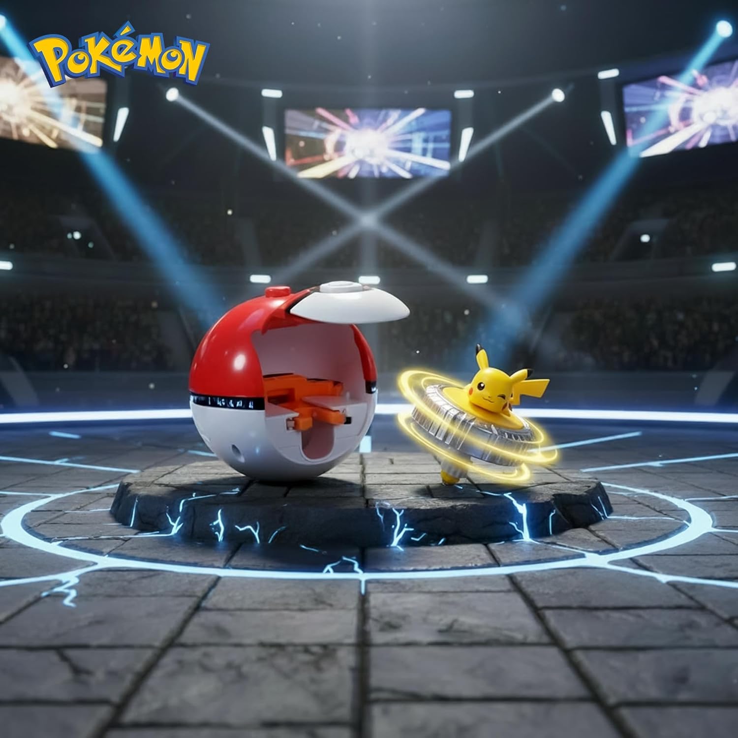 Pokemon Battle Spinning Top and Poke Ball Launcher| Pikachu