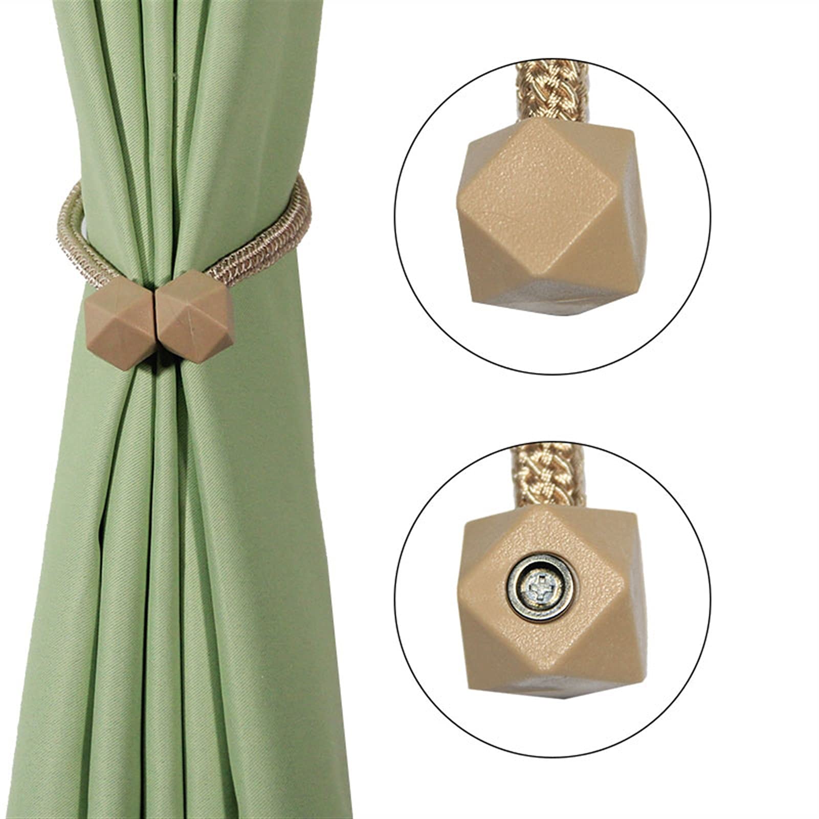 Alzapaños magnéticos para cortinas, 5 correas de clip con hebilla de perlas para varillas, soportes duraderos y decorativos para cortinas, fácil instalación
