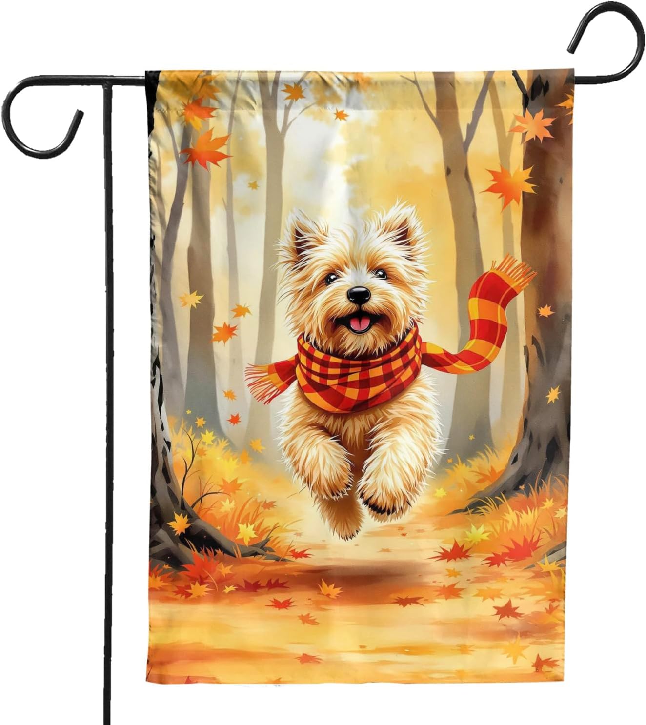 Welcome Fall German Shorthaired Pointer Strolling Through the Autumn Maple Forest House Flag 28x40in Double Sided GSP Lover Dog Gift Outdoor Decor 12012
