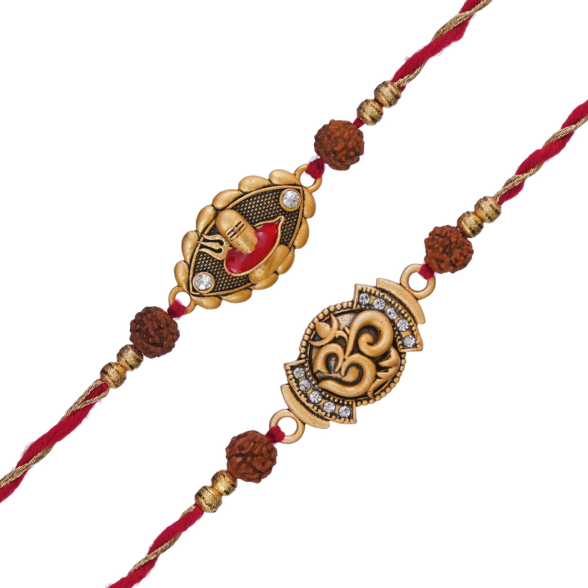 eCraftIndia Set of 2 Shivalinga Trishul, Om Symbol Rakhis, Happy Rakhi Wooden Cutout with Roli Chawal Pack - Rakhis for Brother, Bhabhi, Kids (B0D1CB2ZWY) Amazon Price History, Amazon Price Tracker