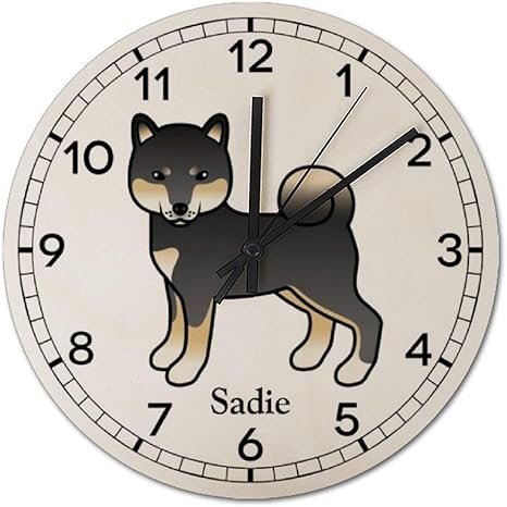 Amazon Co Jp Hayoe ブラックアンドタン柴犬 漫画 犬 掛け時計 時計 ウォールクロック クロック 壁掛け時計 新築祝い プレゼント お祝い 結婚祝い 30x30cm ホーム キッチン