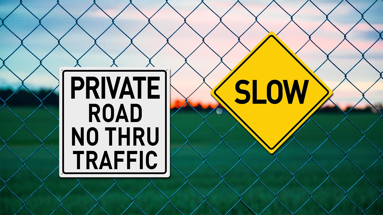 Cartello in alluminio con scritta "Private Road No Thru Traffic, No Trespassing Sign", "Private Drive", 30,5 x 30,5 cm