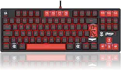 Teclado Gamer Redragon Flamengo Nation Preto e Vermelho LEDs Vermelho e Branco Switch Marrom FL576