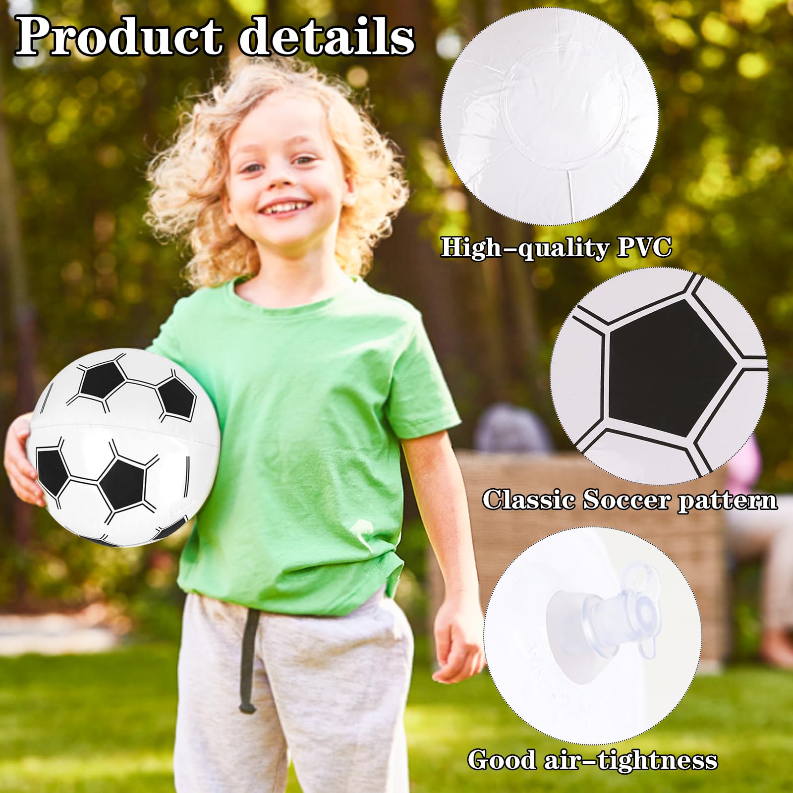 8 pelotas de fútbol de playa, pelotas de fútbol inflables de 15 pulgadas para verano, piscina, playa, fiesta, actividades al aire libre 3