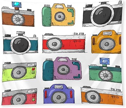 Amazon Co Jp カメラ ビデオカメラ 手描き 古い ノスタルジックなレトロ タペストリー 壁掛け 横幅152cm 縦幅102cm インテリア 多機能 おしゃれ 壁掛け お部屋 改造布 雰囲気転換 部屋 飾り用 ホーム キッチン