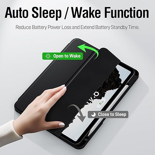 Miniatura 5 de Funda para iPad Pro de 11 pulgadas de 43221 generación (2022202120202018) con soporte para lápices, cubierta inteligente magnética con soporte,