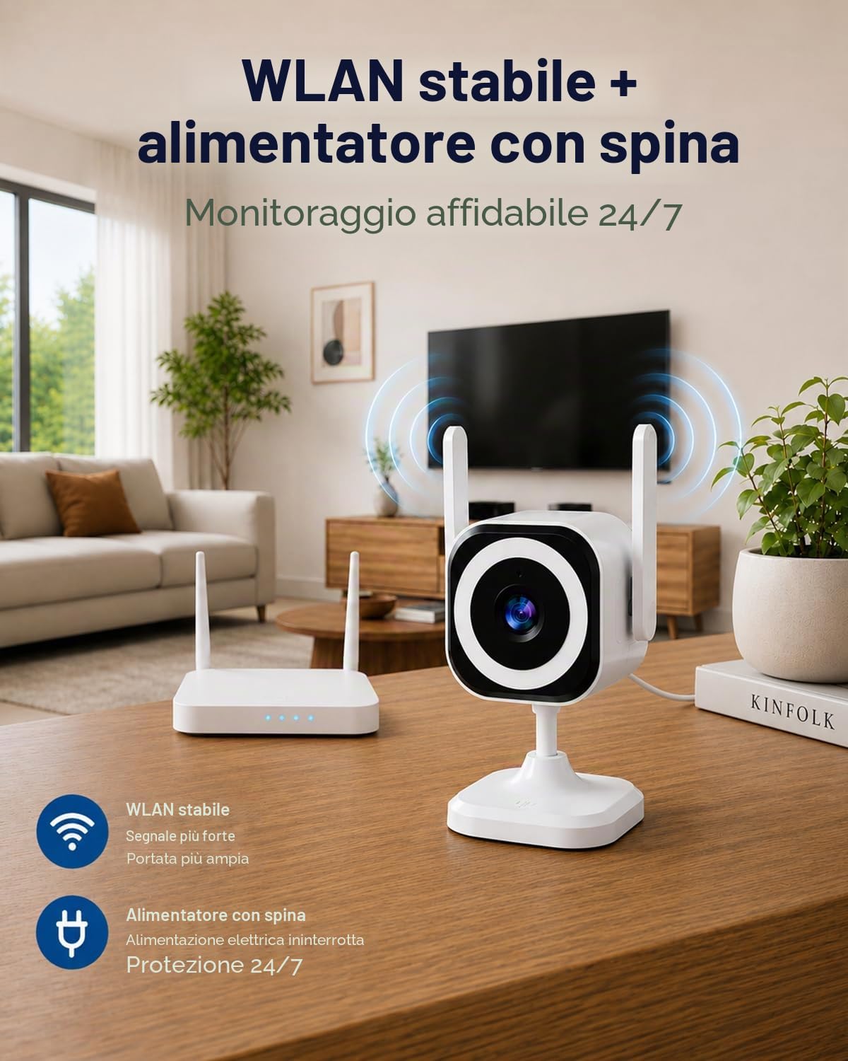 2K 5G Telecamera di Sorveglianza Esterna/Interna, Telecamera di Sorveglianza Esterna, Telecamera WLAN per Interni/Esterni, Babyphone con App, Telecamera per Cani, IP66 Impermeabile, Audio