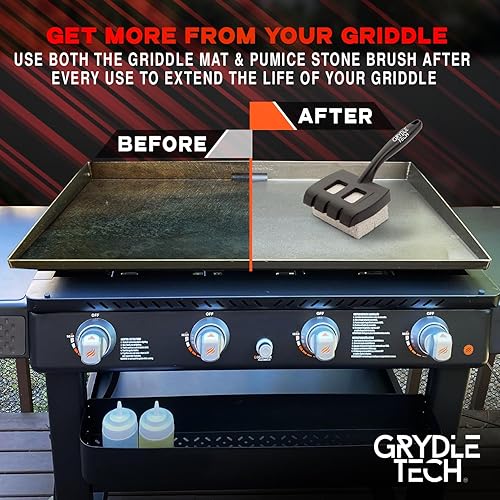 Miniatura 8 de GrydleTech Funda de silicona para parrilla Blackstone de 36 pulgadas con cobertura completa de borde y cepillo de limpieza superior de parrilla,