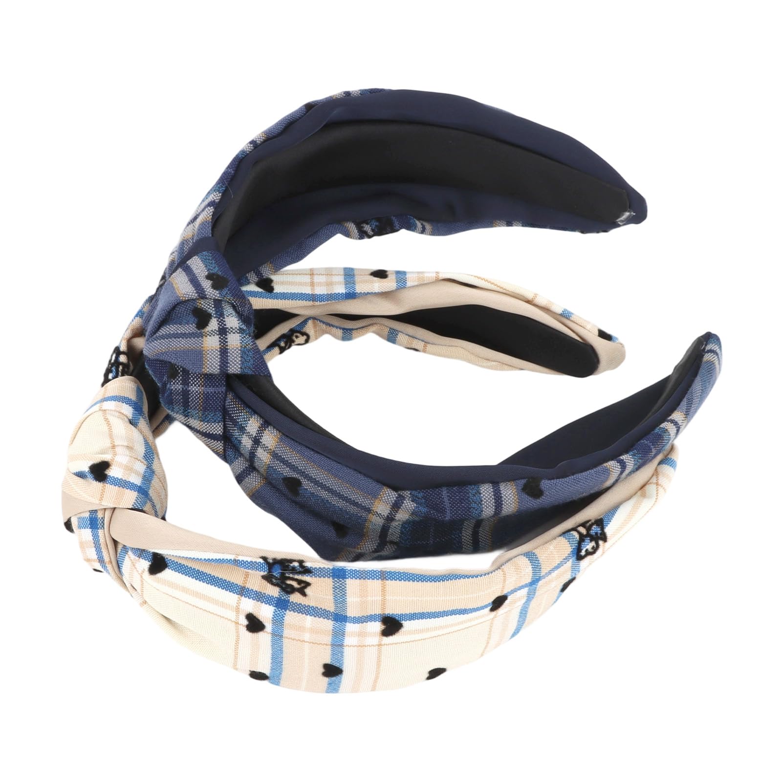 Padorul Plaid Knotted Headband for Women - 2 - Pack Cute Bow Hair Hoops, Vintage Style Hair Accessories for Daily Wear Party & School