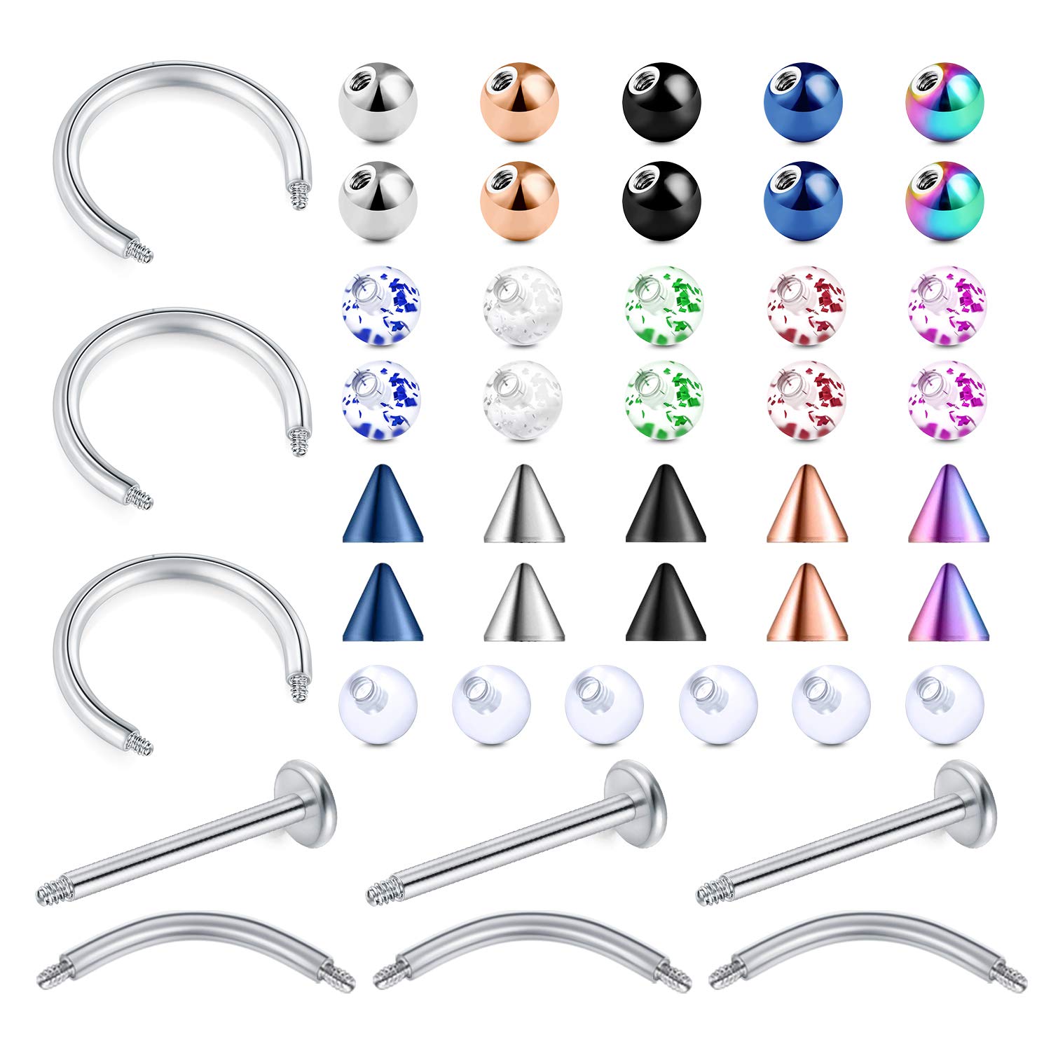 Buy 16G 14G Replacement Balls & Bars for Industrial Barbell Nipple