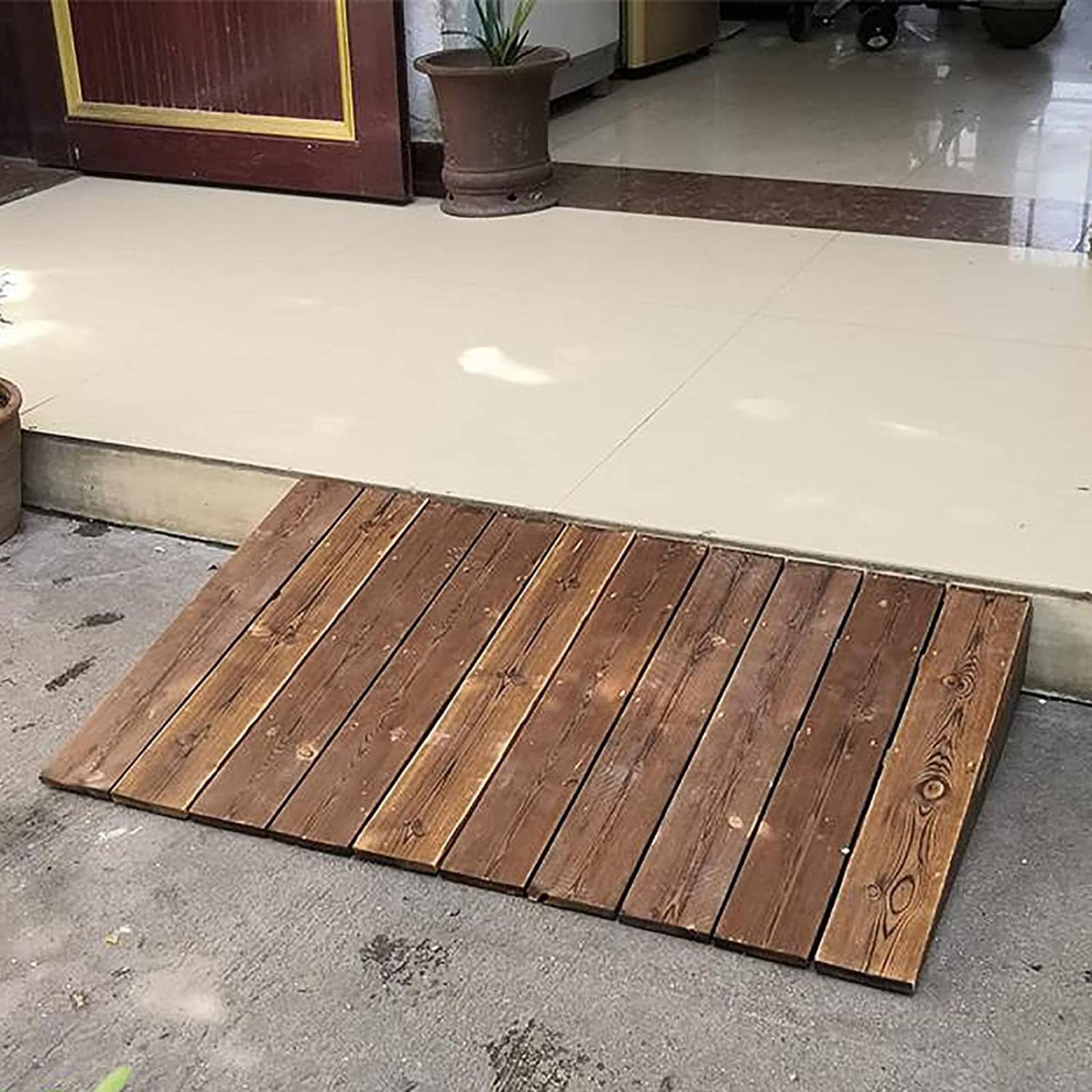 Rampa Kerba, Solid Wood Wheelchair Scooter Ramp Natural Multiple Sizes 300kg(60x50x10cm)