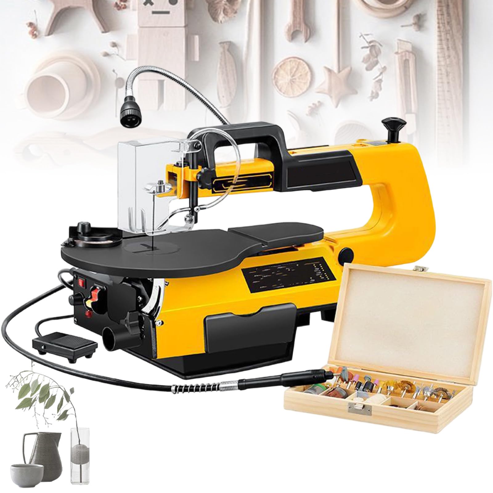 Sierra de desplazamiento de velocidad variable, Kit De Sierra Caladora De Velocidad Variable, Sierras Caladoras Eléctricas De 180 W Con 400-1600 Rpm, cortes biselados Multi-FunctionalVersion-A