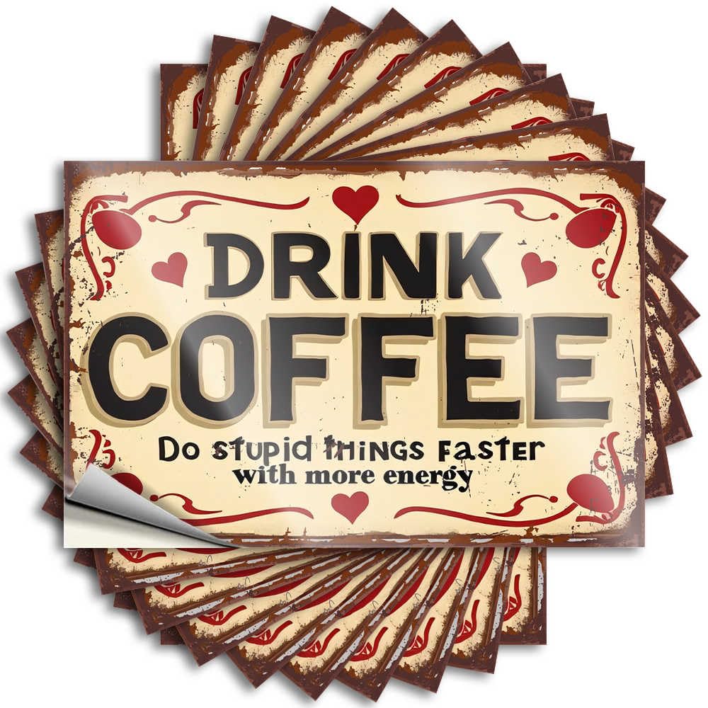 Boost Energy, Do Stupid Things Faster Vintage Home Decor Fun - Decal Door Waterproof Decal(8X12CM)